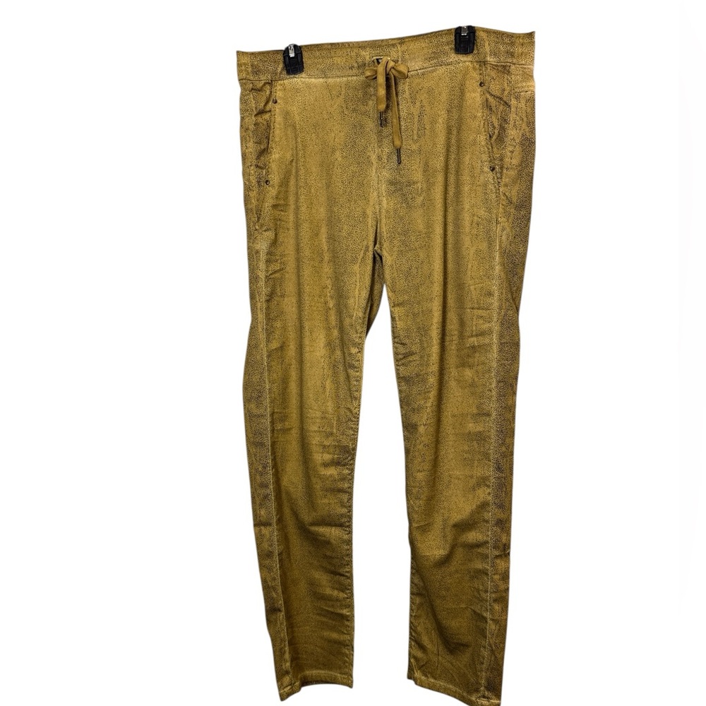 Alembika Women’s Leo Iconic Lagenlook Artsy Stretch Jeans Honey Sz XL